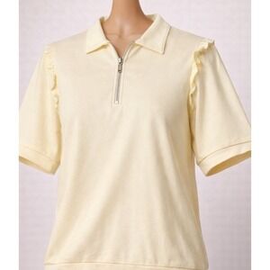 Dance & Marvel Butter Yellow Quarter Zip Top – Womens Medium – NWT